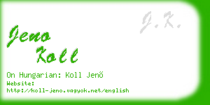 jeno koll business card